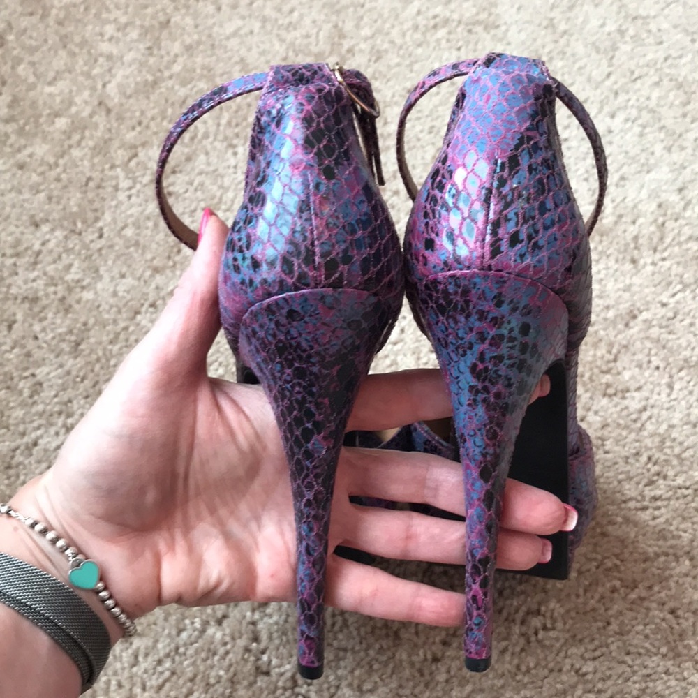 Jeffrey Campbell Midler Snake Peep Toe Platforms - Picture 4 of 9